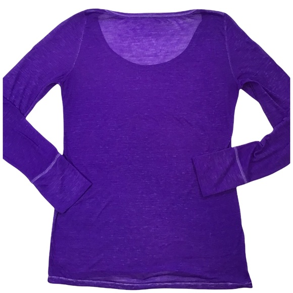 American Eagle Outfitters - Purple Burn-Out Long Sleeve Top - Large - Picture 3 of 11